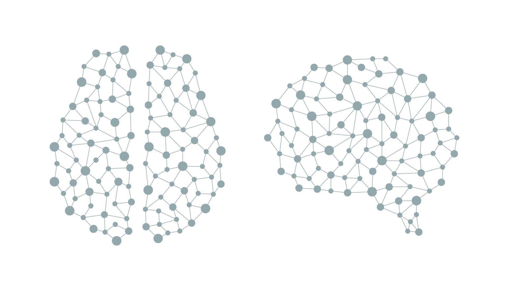 Digital human brain from nodes and connections. neural network vector