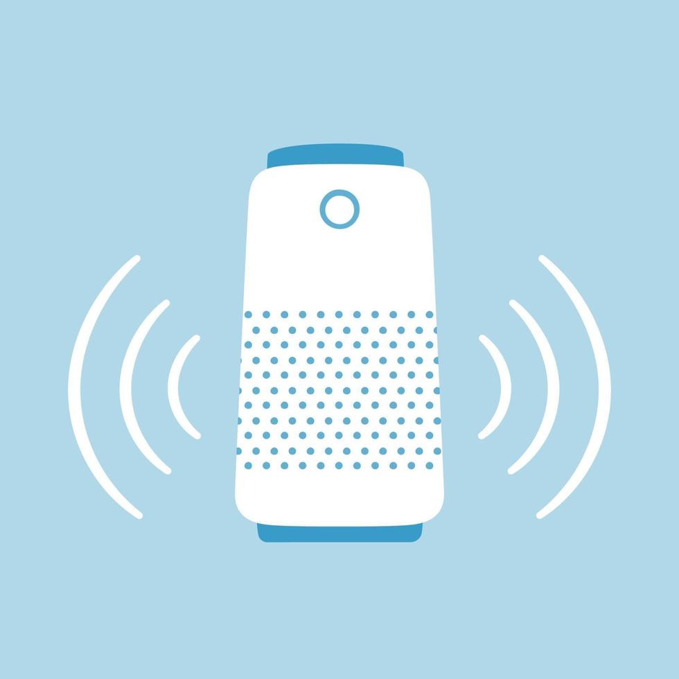 Smart speaker. Home Personal voice assistant. vector