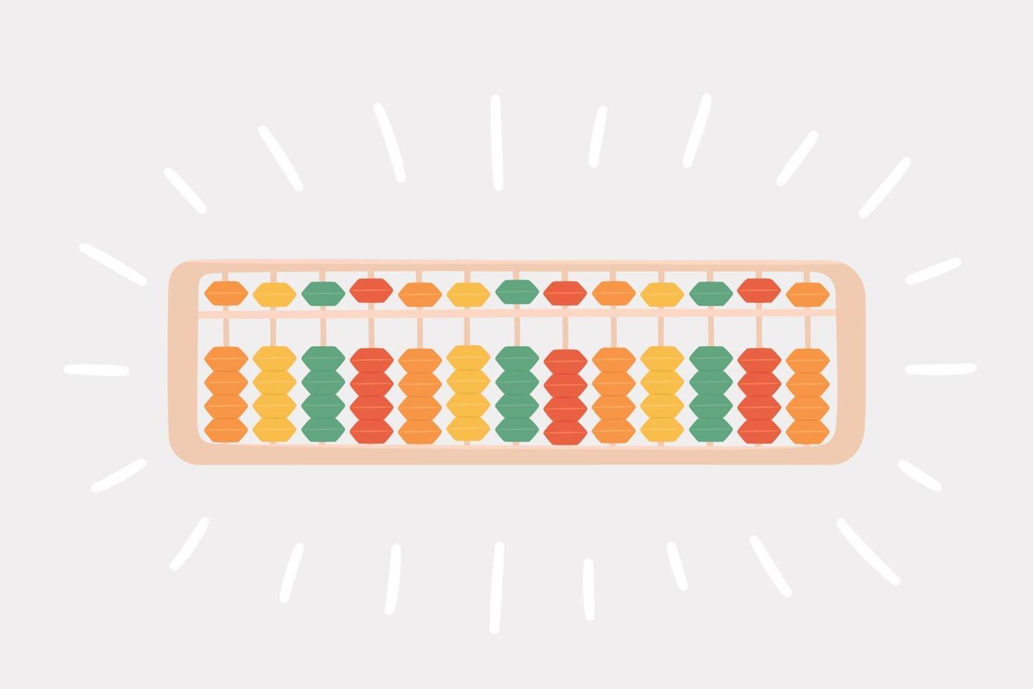 Abacus soroban for learning mental arithmetic for kids. vector