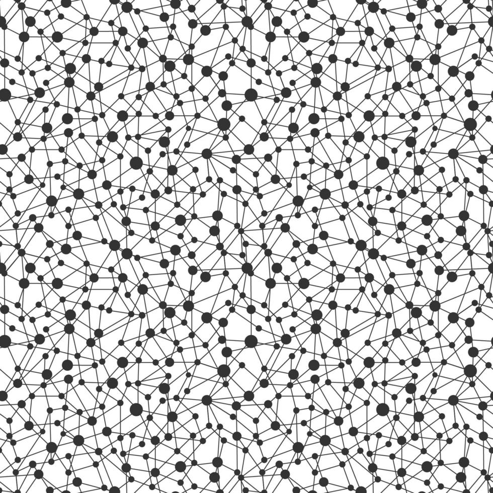 Neural network seamless pattern. Neural network of nodes vector