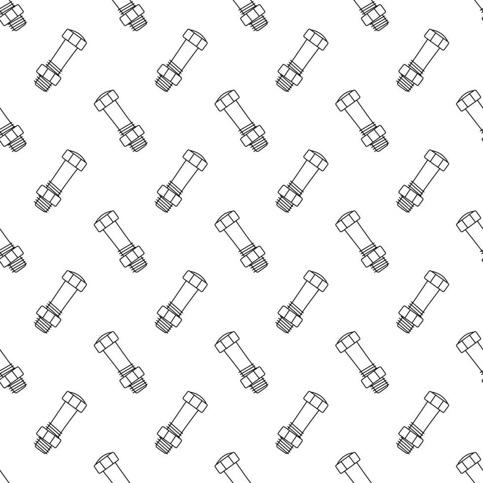 Texture with screws, bolds and nuts in doodle style. seamless pattern vector