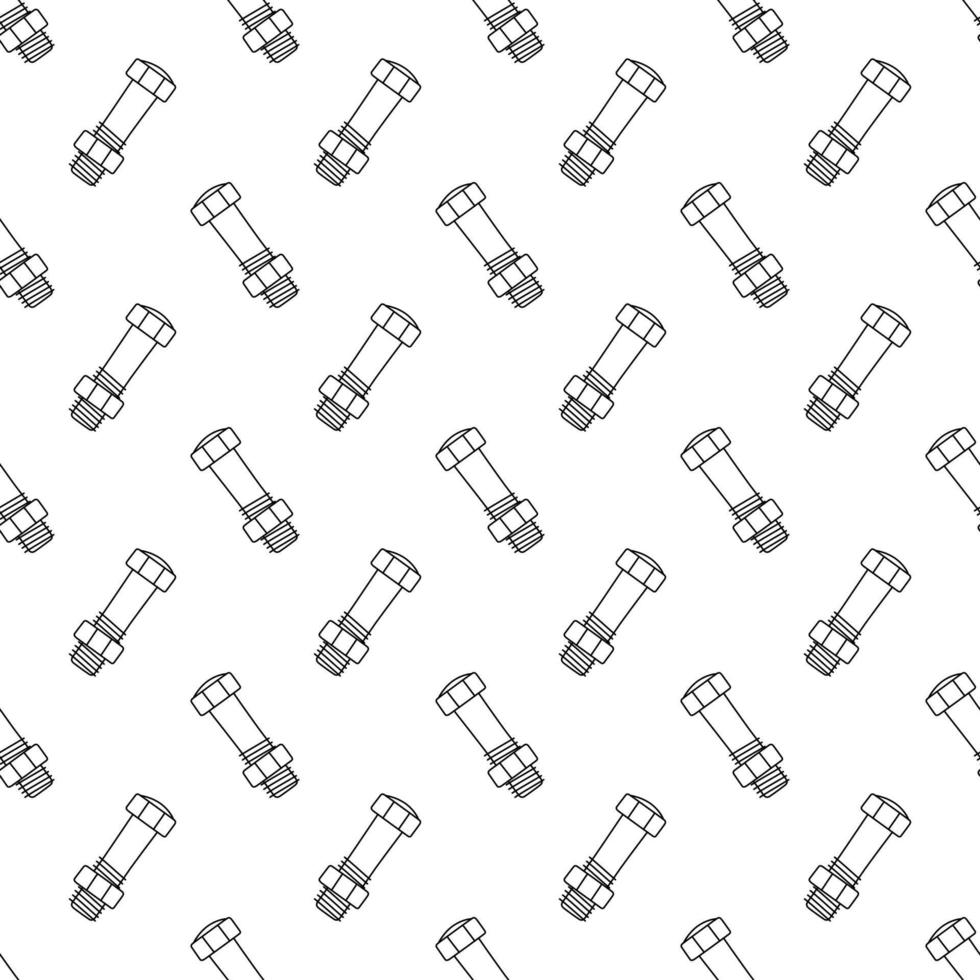 Texture with screws, bolds and nuts in doodle style. seamless pattern vector