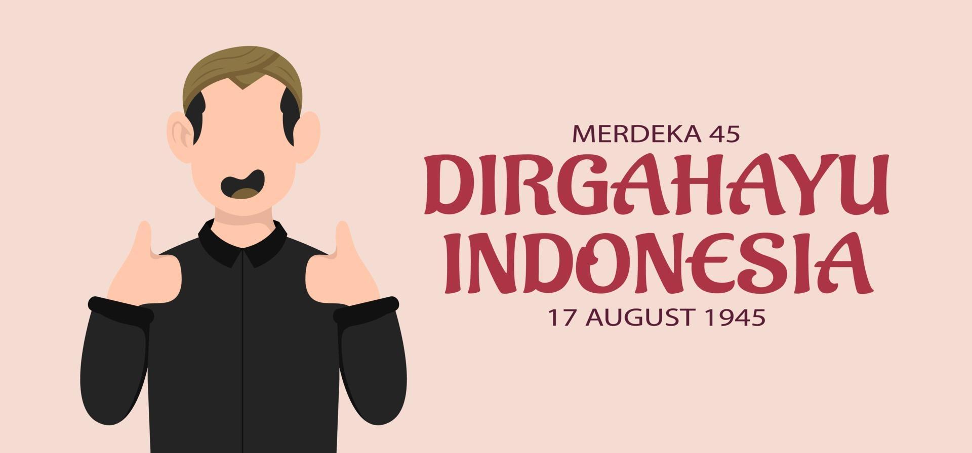 tarjeta de felicitación de celebración del día de la independencia de indonesia vector