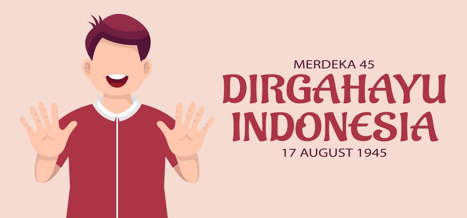 Happy indonesia independence day greeting card vector