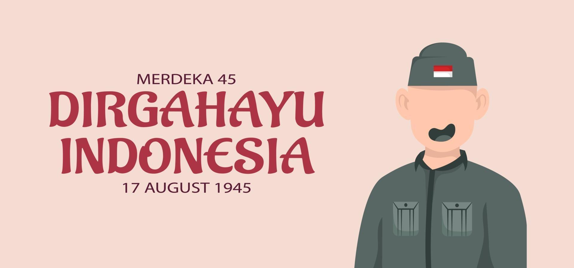 Hand drawn illustration of indonesian independence day vector