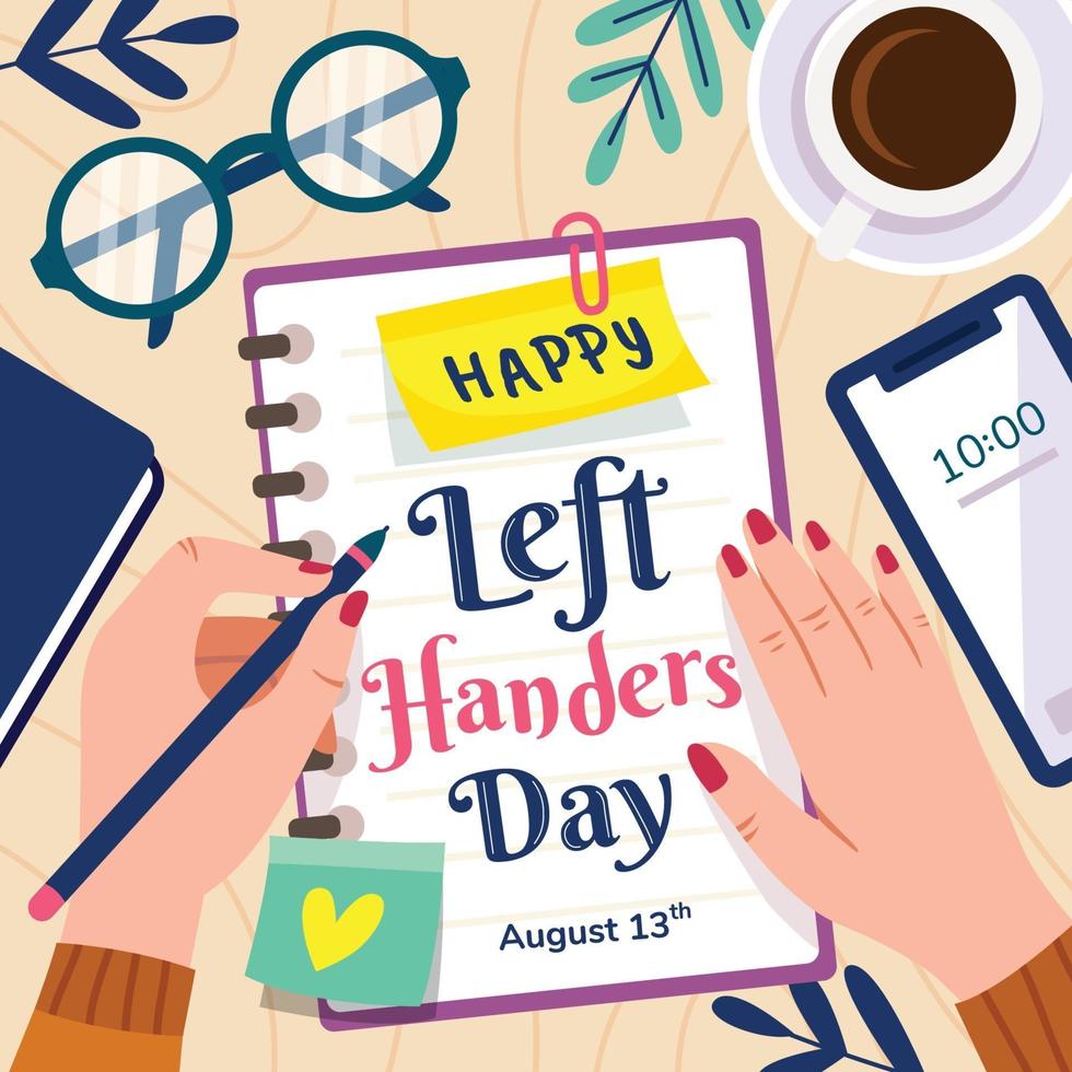Left Handers Day Celebration vector