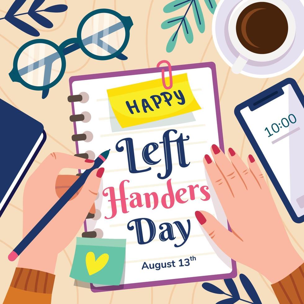 Left Handers Day Celebration vector