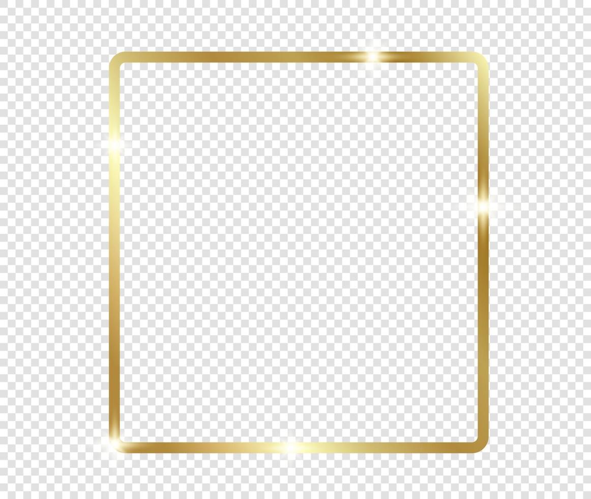 Gold shiny glowing frame background. Golden luxury vintage realistic vector