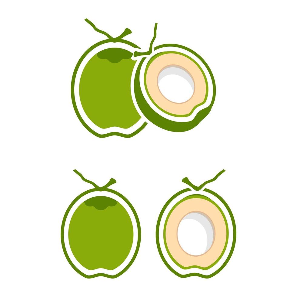 Ilustración de diseño de icono de vector de logotipo de coco