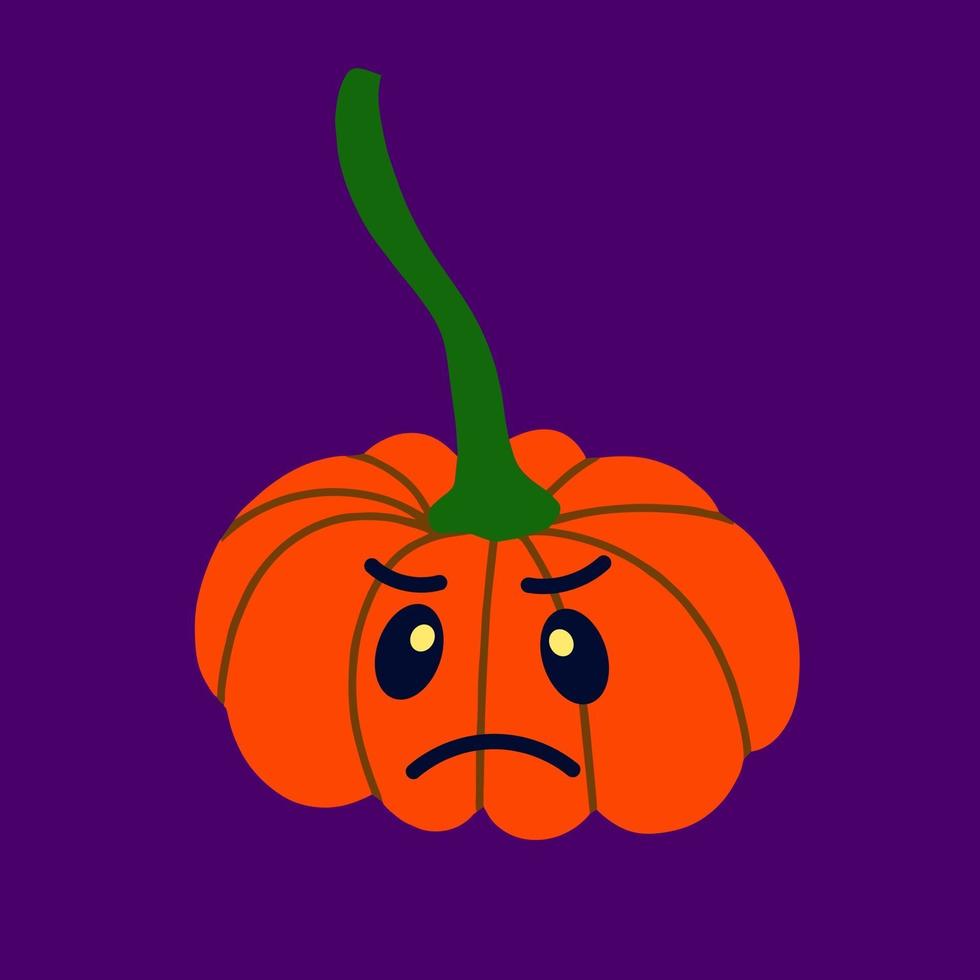 sad pumpkin. vector illustration