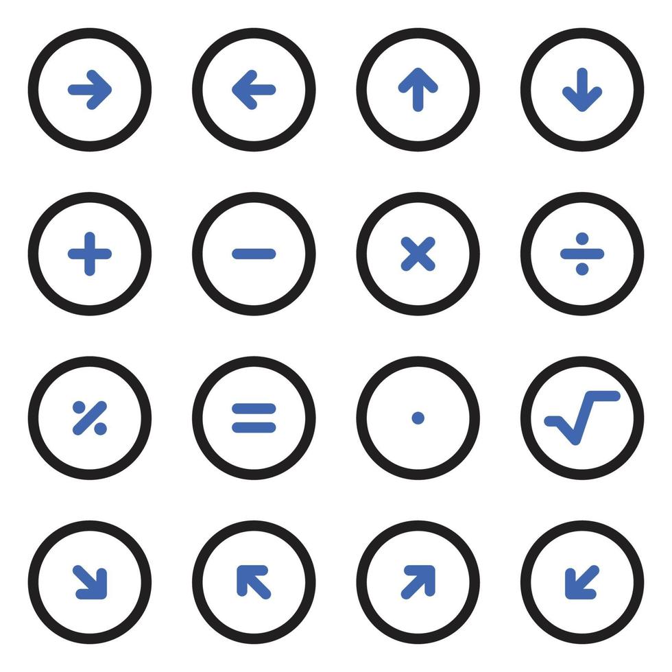 Mathematics icons collection vector