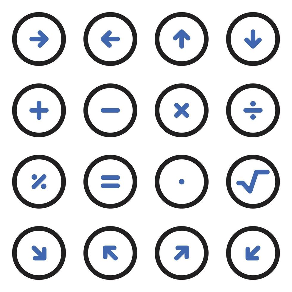 Mathematics icons collection vector