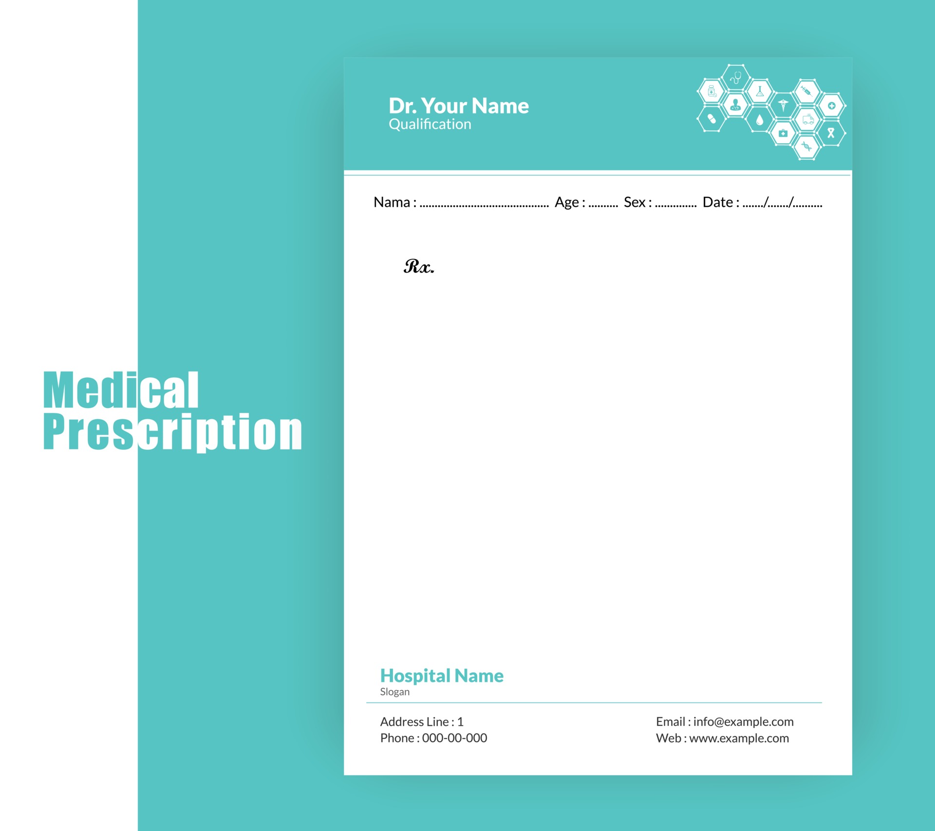 Medical Prescription Template 3077434 Vector Art At Vecteezy