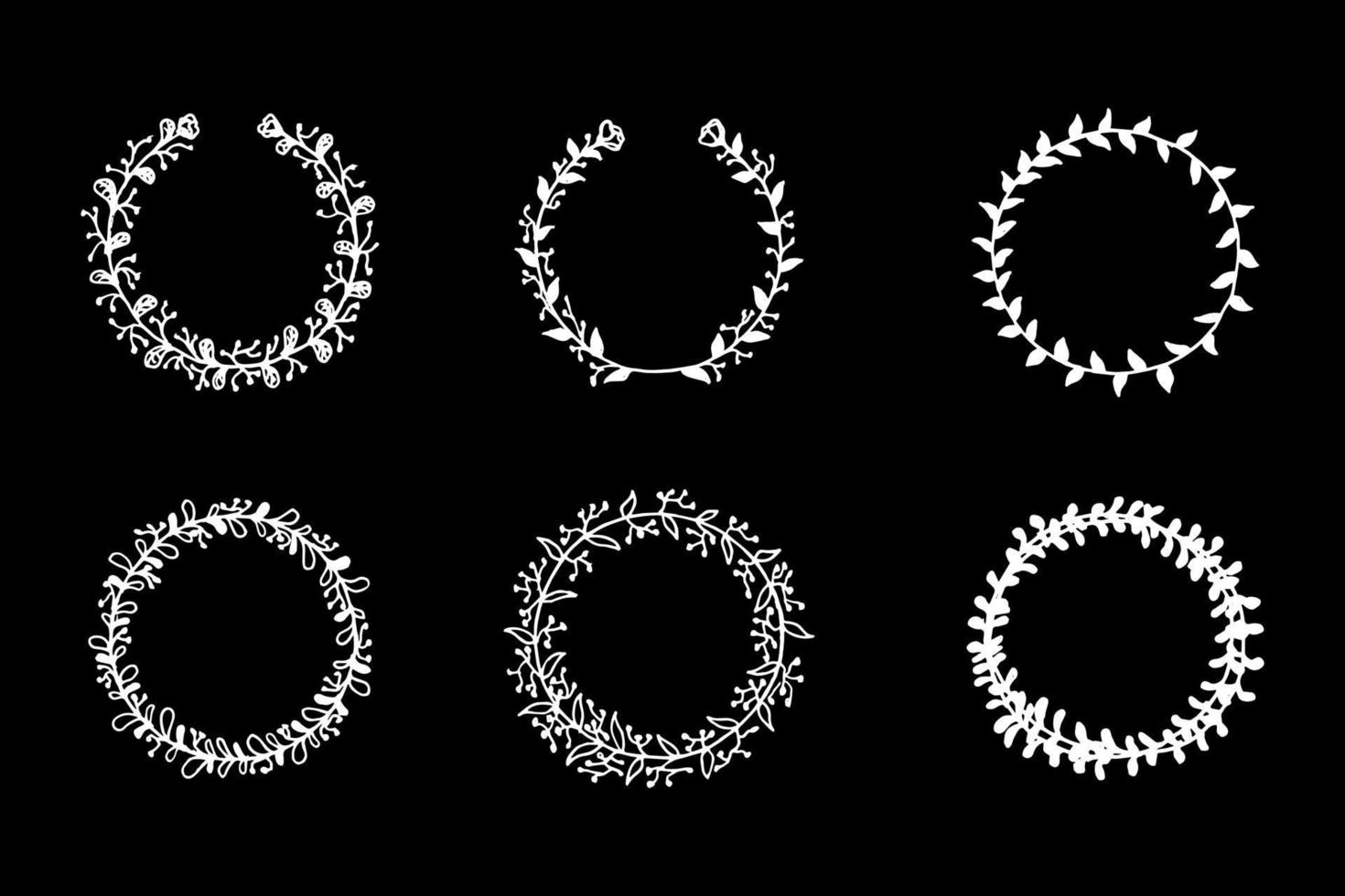 Hand Drawn Wreaths Vector