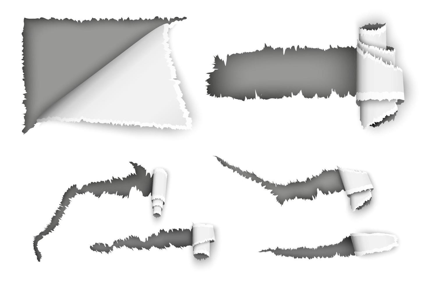 conjunto de papel rasgado vector