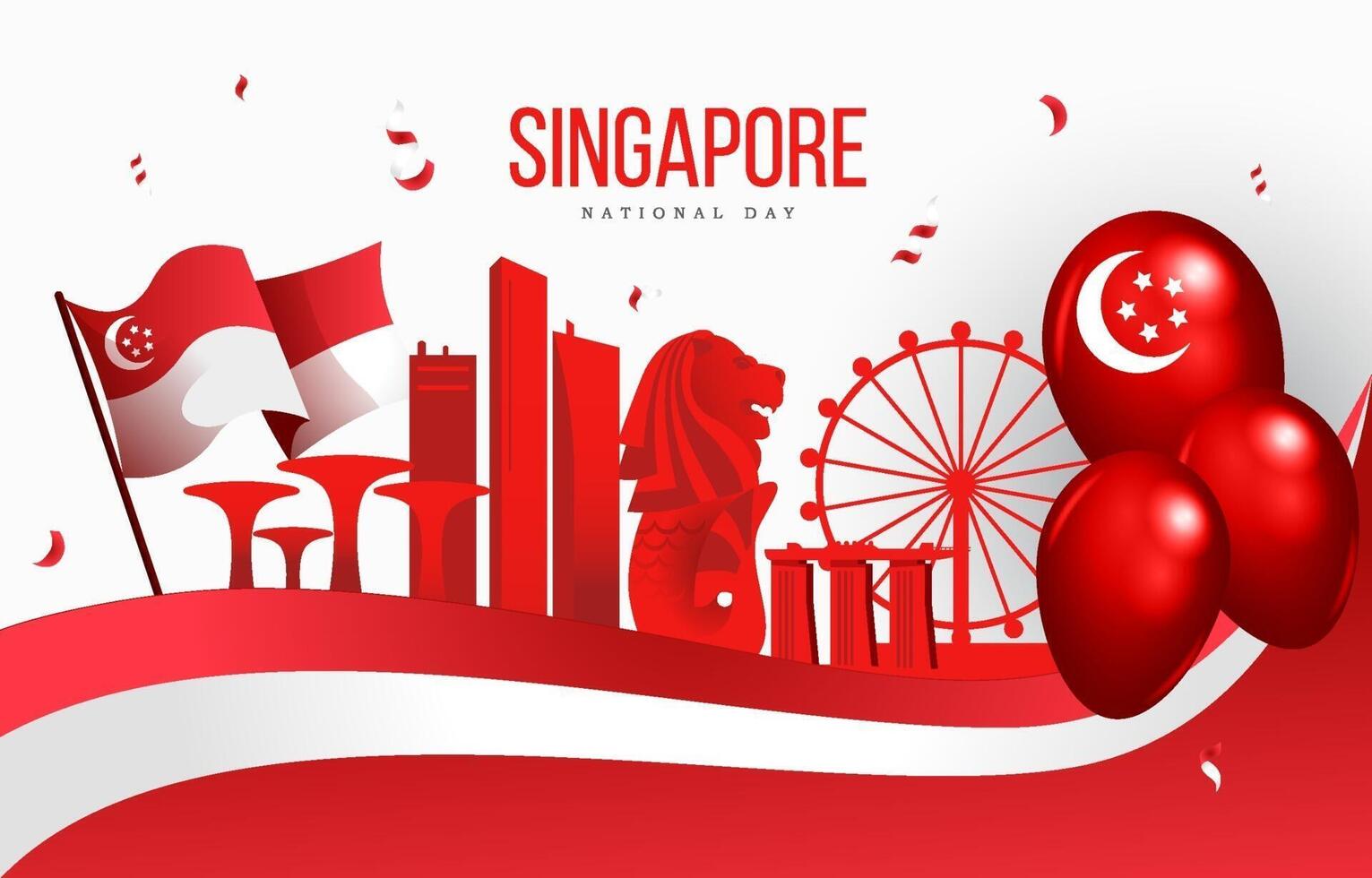 Celebrating Singaporean National Day vector