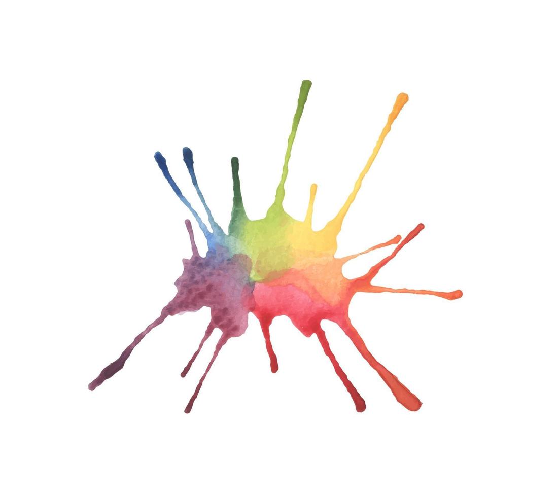 arco iris abstracto, fondo de salpicaduras de acuarela. vector