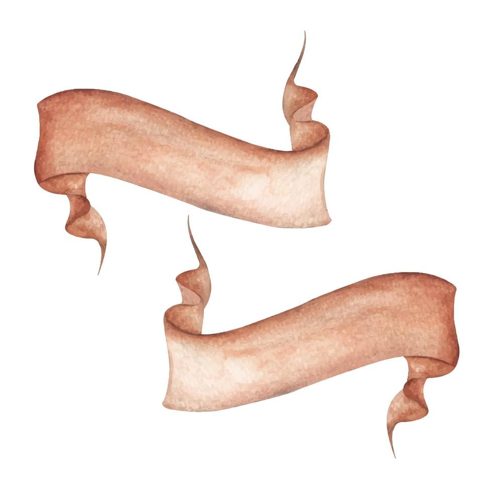 Watercolor ribbons set. vector