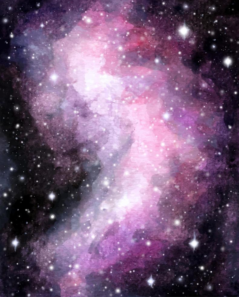 Abstract watercolor galaxy sky background. vector