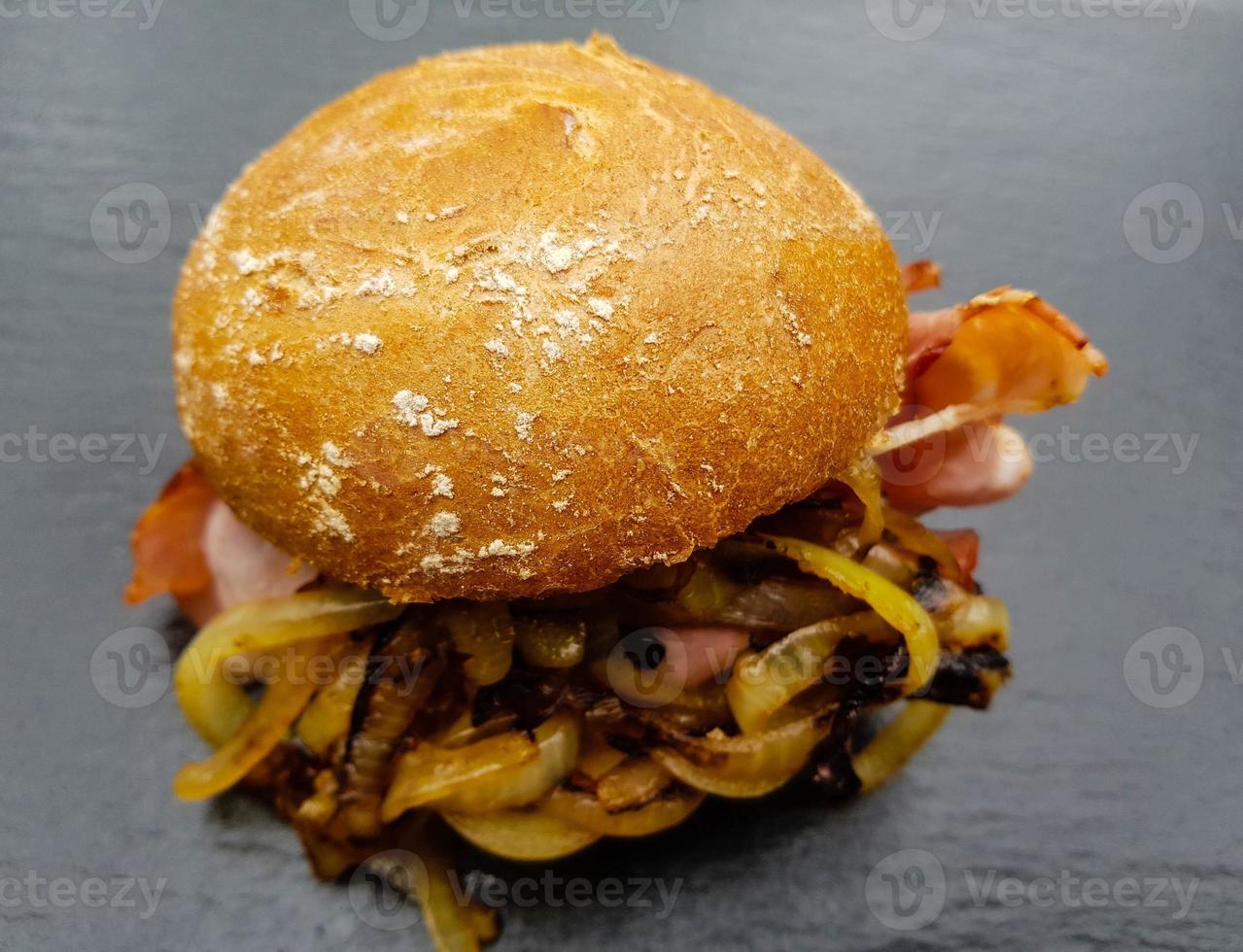 Baconburger - grilled Burgundy Bacon and roasted onions photo