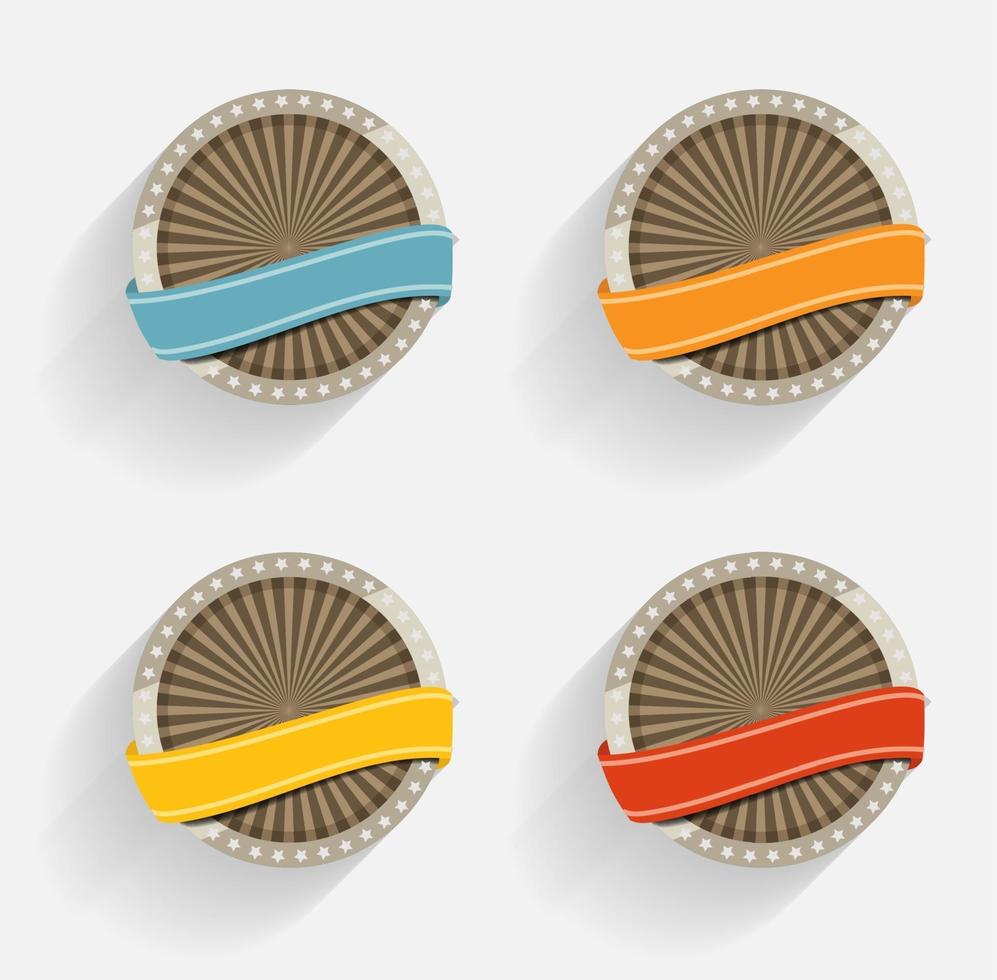 Vector Label Set in Retro Style