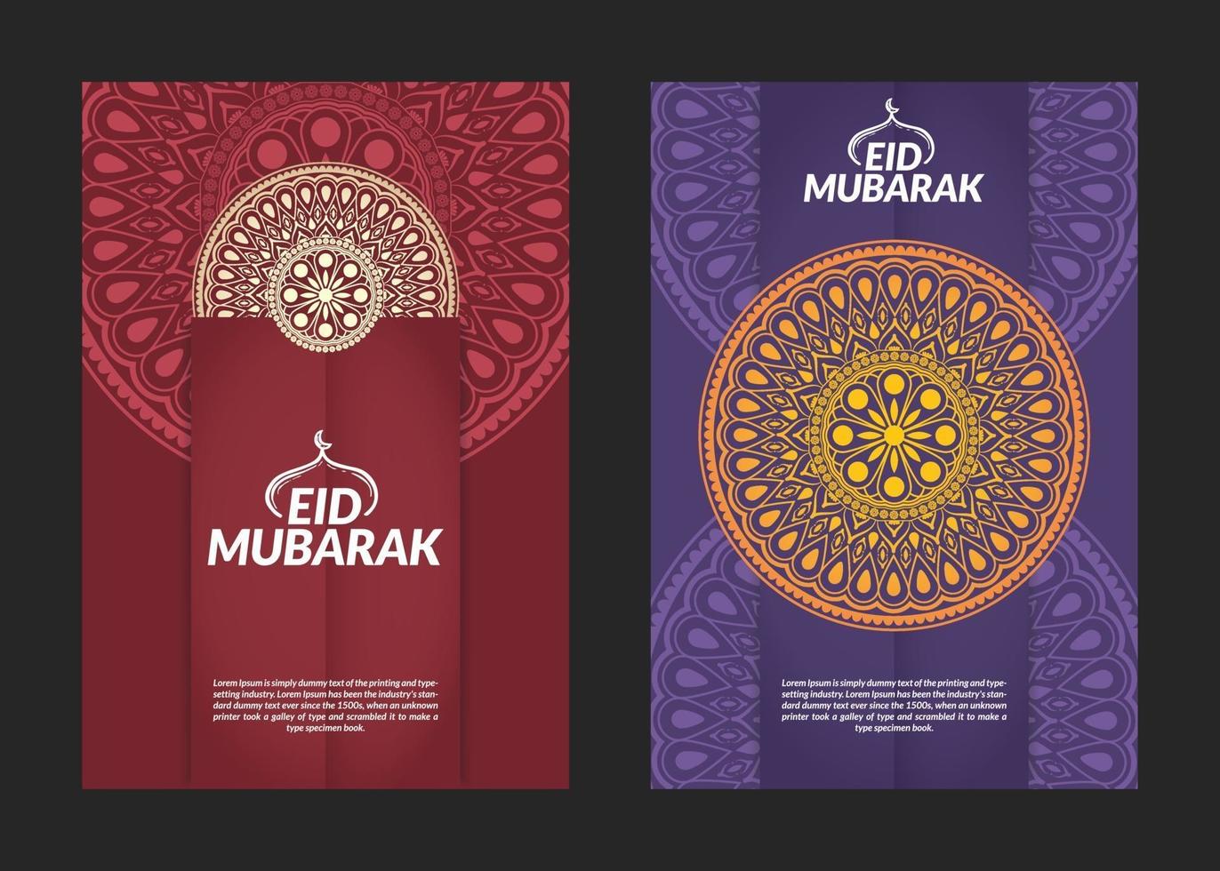 diseño de patrón de mandala de fondo de eid mubarak vector