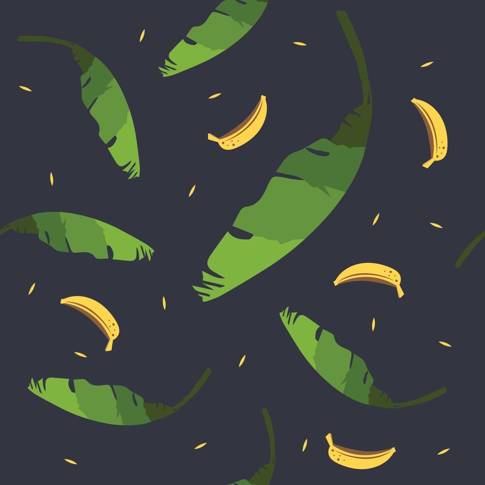 hoja de plátano con fondo oscuro vector