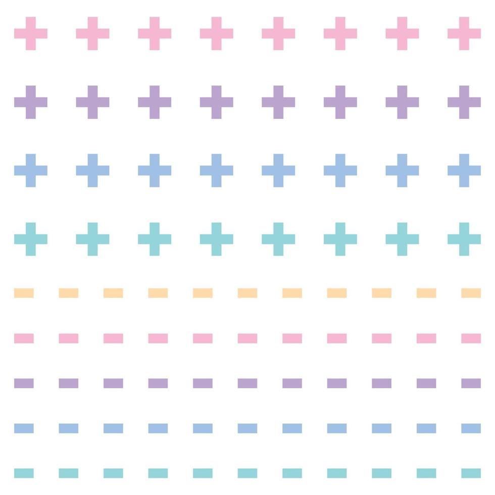 colorful plus and minus pattern vector