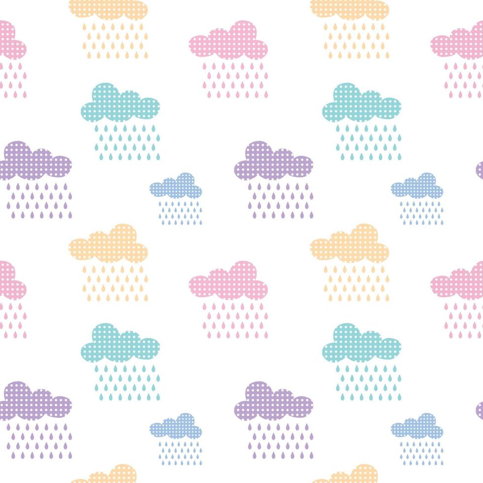cute cloud pattern for fabric vector