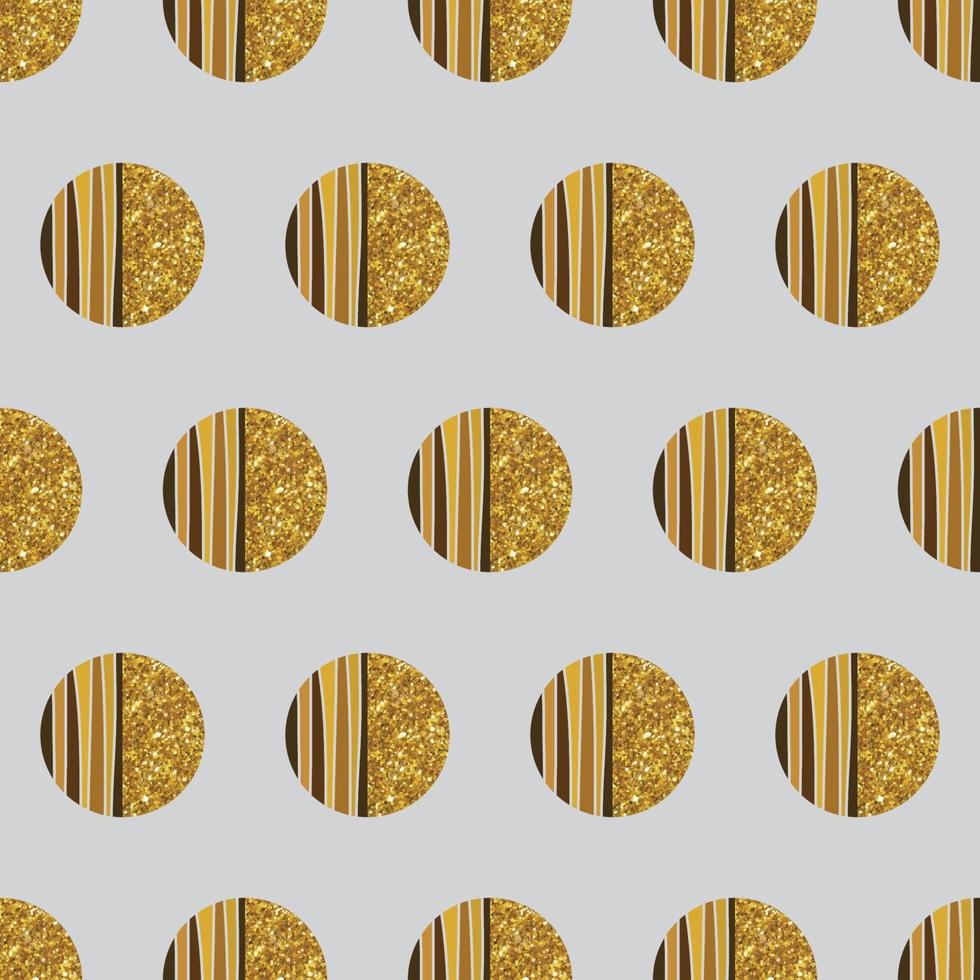 circle golden glitter pattern with brown color vector