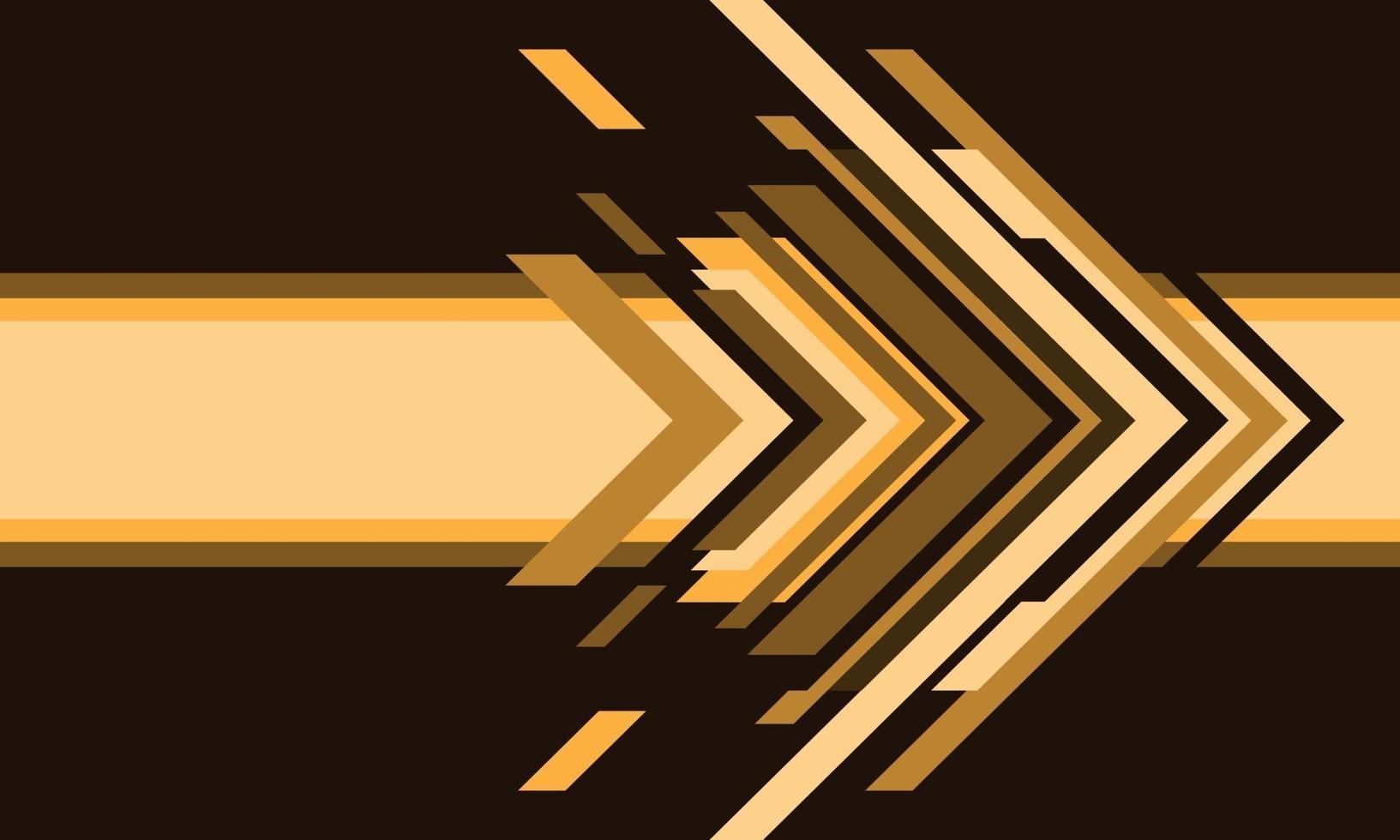 Abstract yellow arrow technology on brown vector