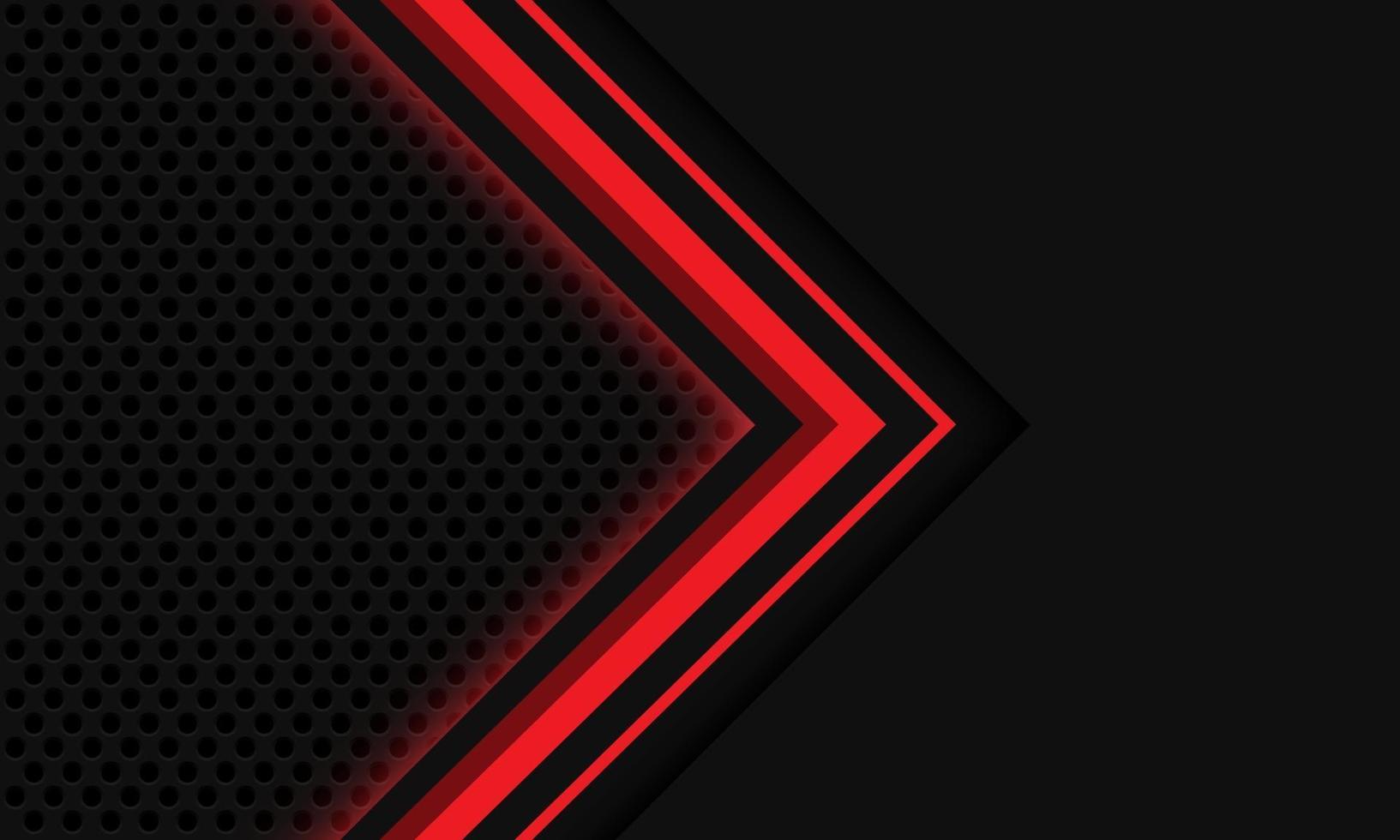 Abstract grey red light arrow circle mesh vector