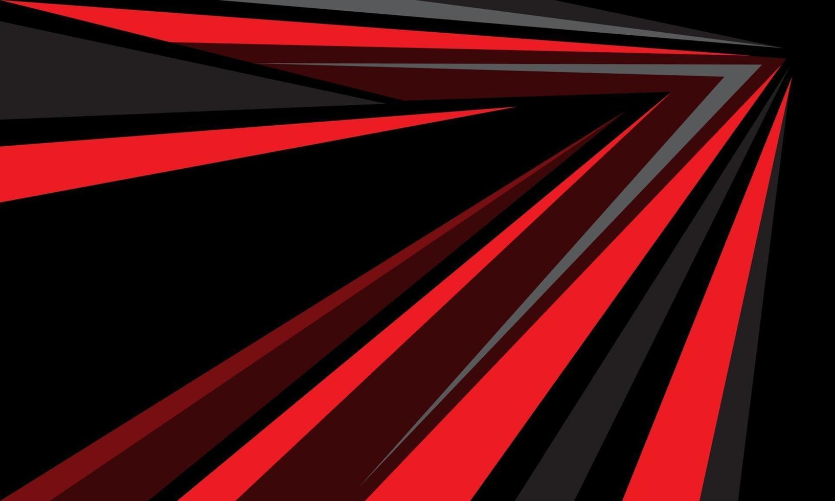 Abstract red grey arrow line speed direction on black vector