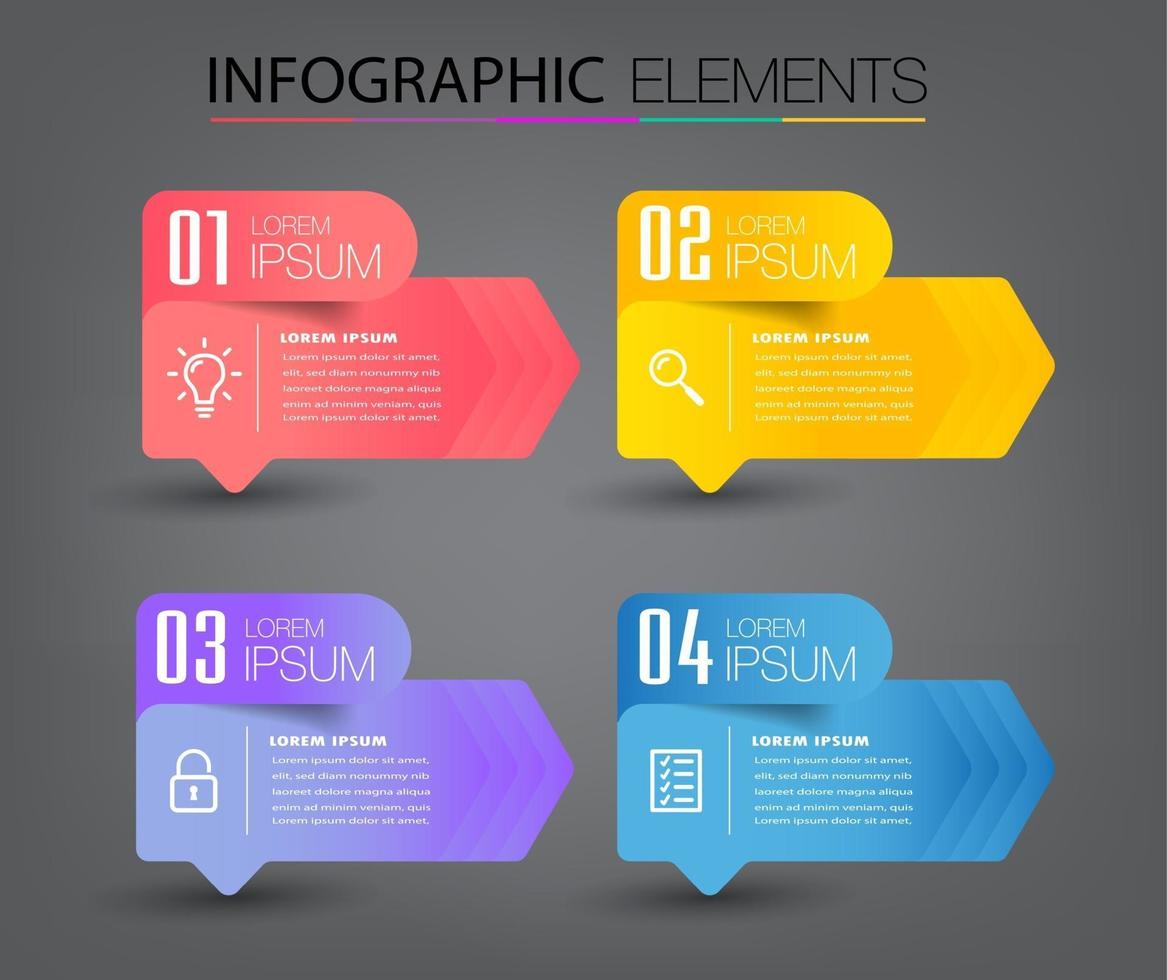 modern text box template, infographics banner vector