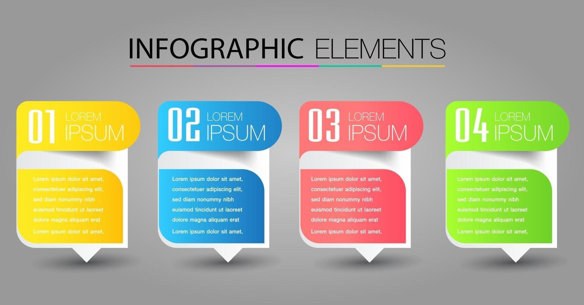 modern text box template, infographics banner vector