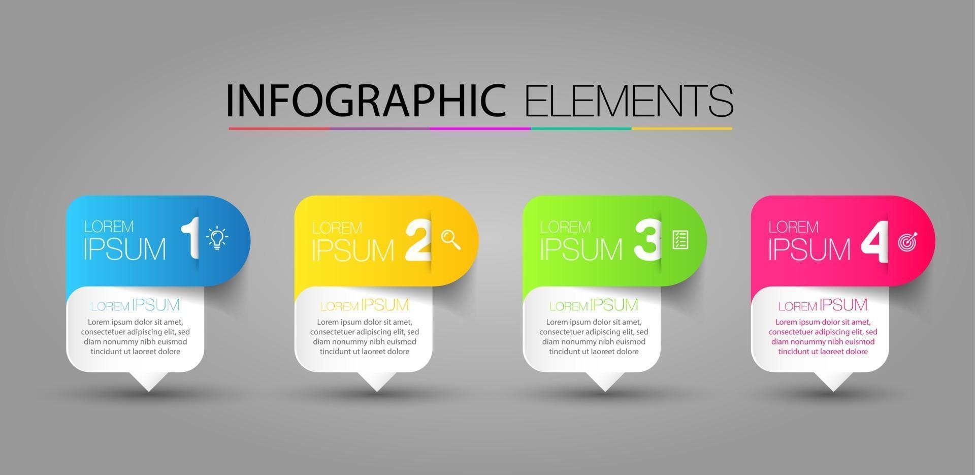 modern text box template, infographics banner vector