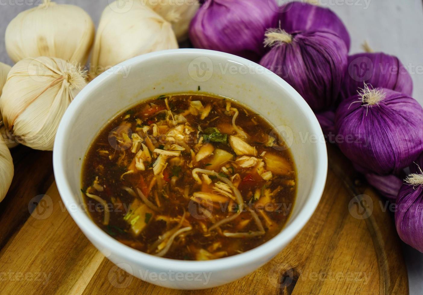 Traditional fresh Asian vegetable soup photo