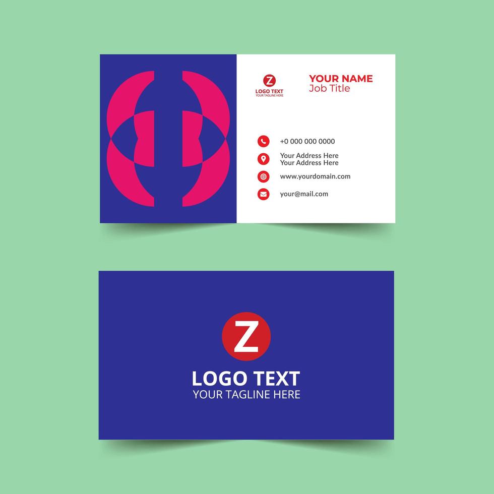 Blue  Nice Business Card Template vector