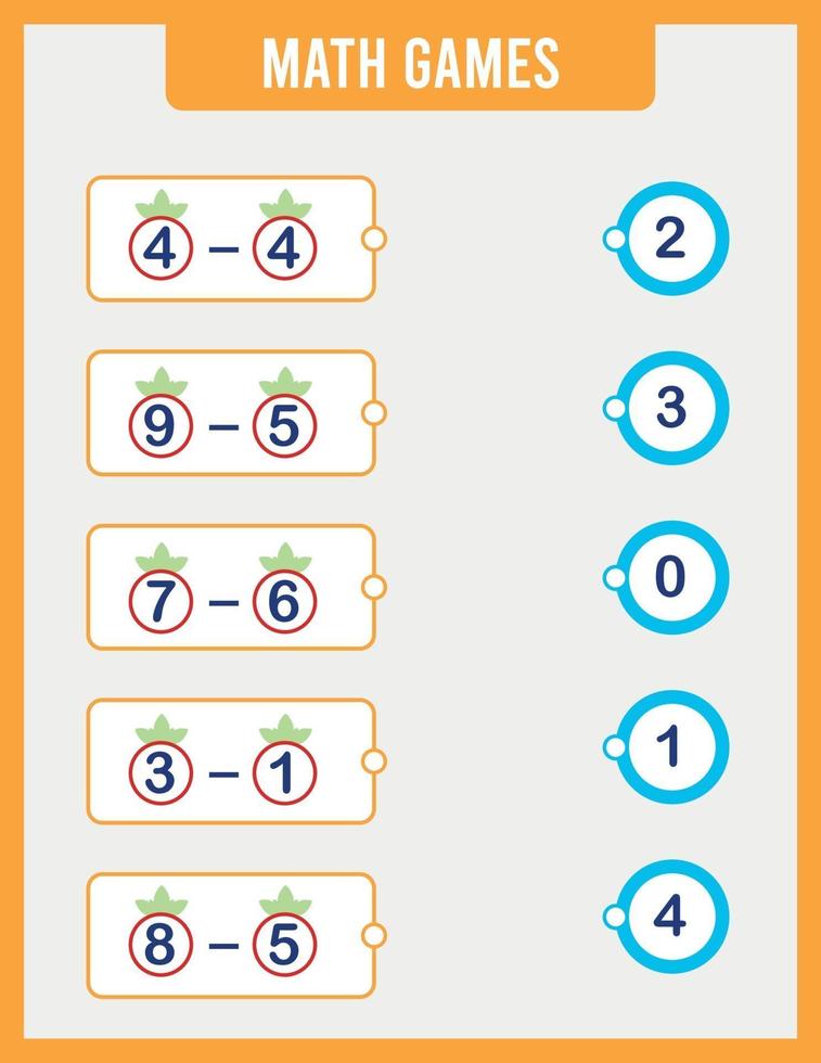 Preschool educational child game, printable math worksheet vector