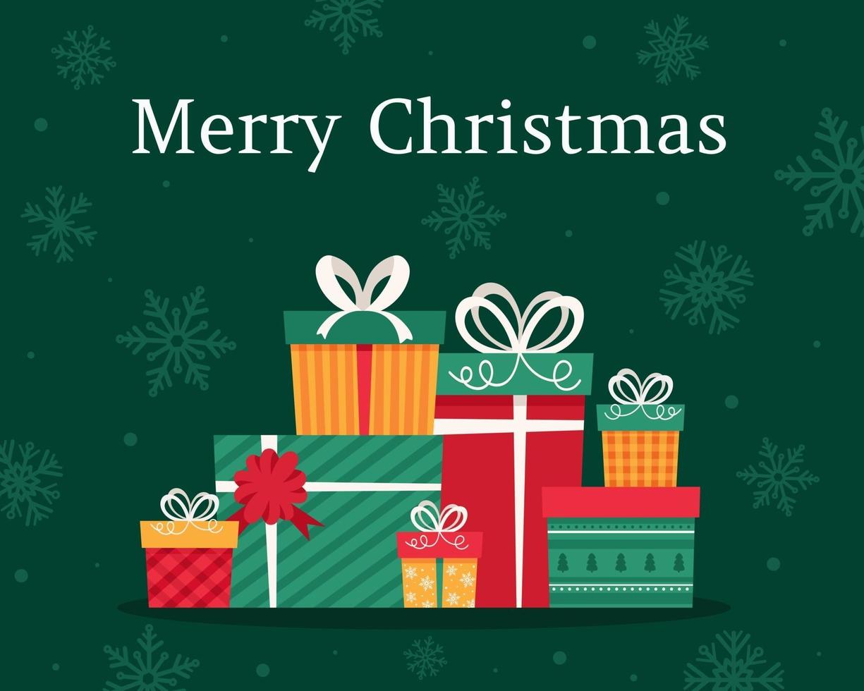 Merry Christmas. Christmas gifts. Present boxes. vector