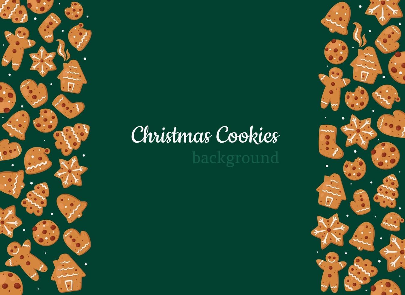 Christmas cookies background. Gingerbreads vector