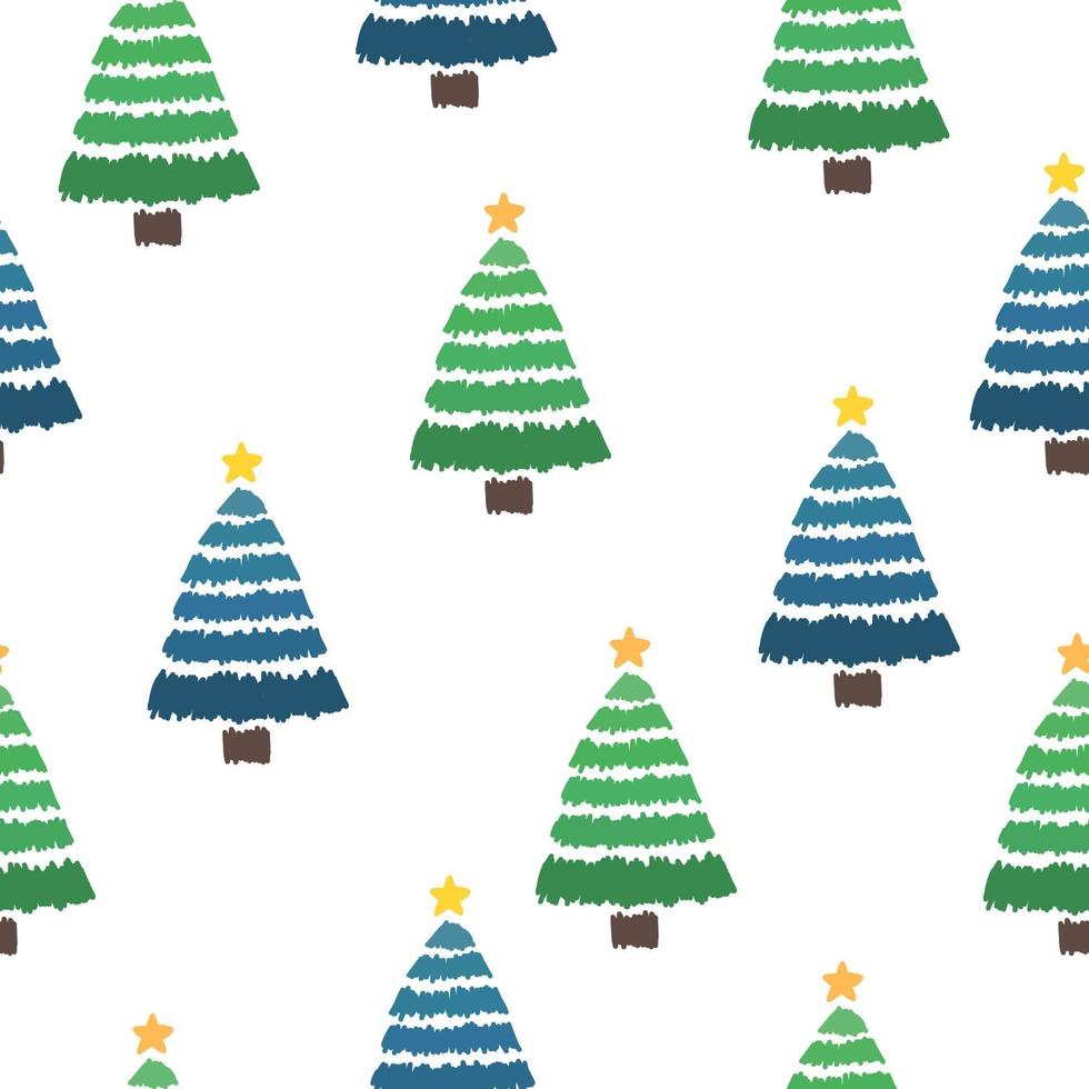 Winter holiday fabric textile seamless spruce pattern background. vector