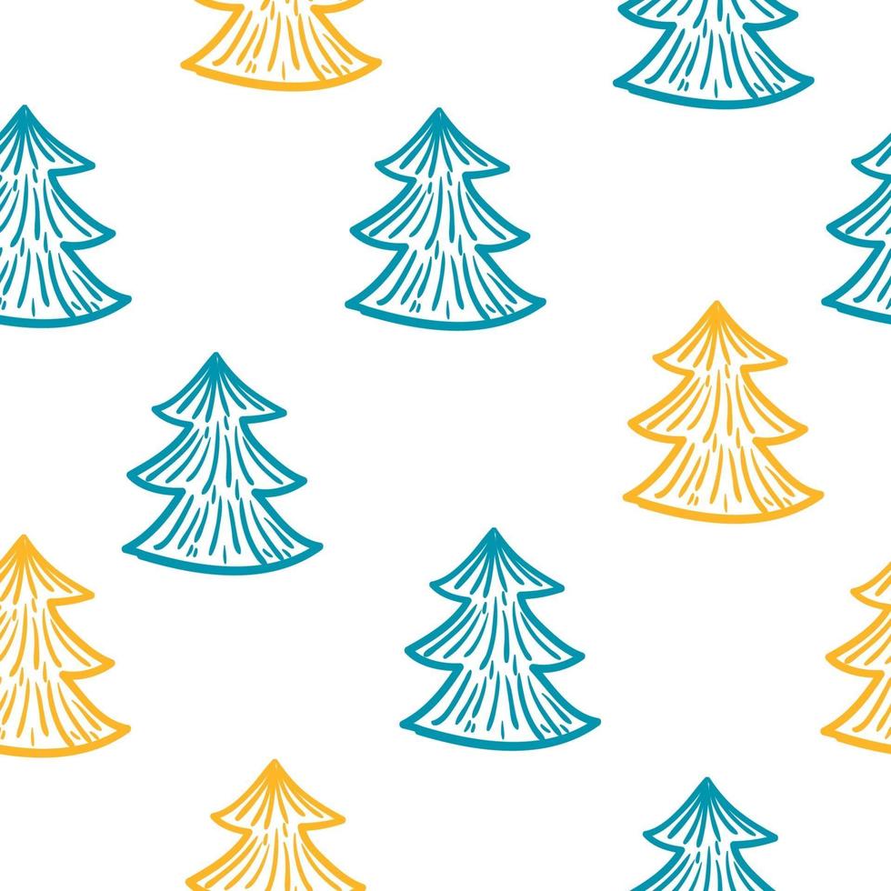 Winter holiday fabric textile seamless spruce pattern background. vector