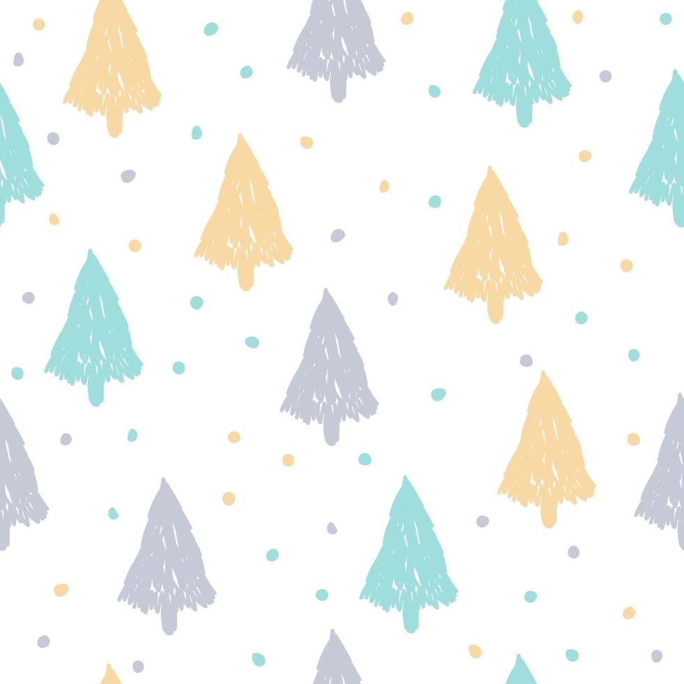 Winter holiday fabric textile seamless spruce pattern background. vector