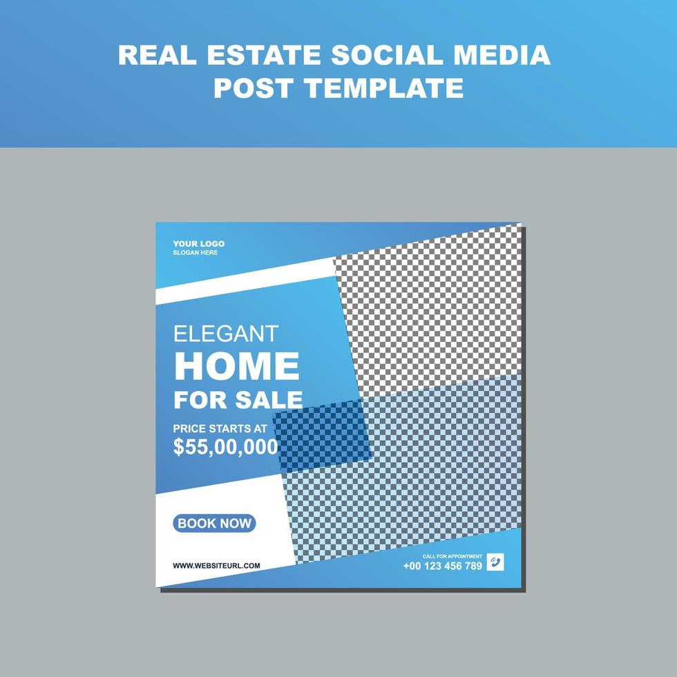 Real Estate Business Agency Social Media Post Template Design vector