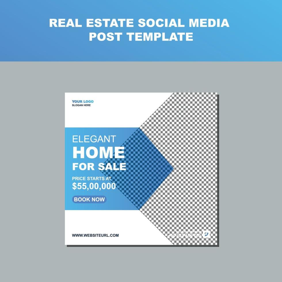 Real Estate Business Agency Social Media Post Template Design vector