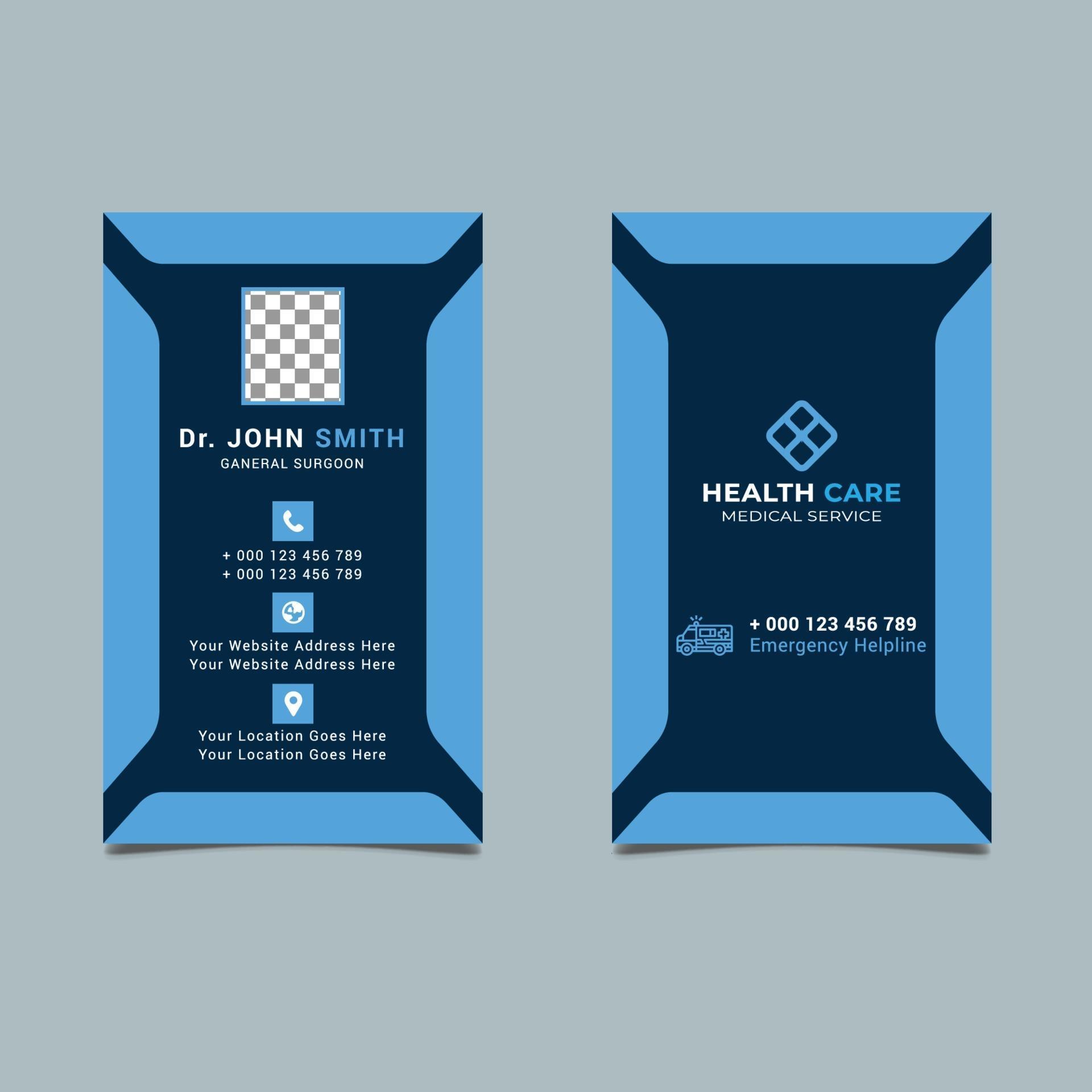 Vertical Medical Business Card Template. Healthcare ...