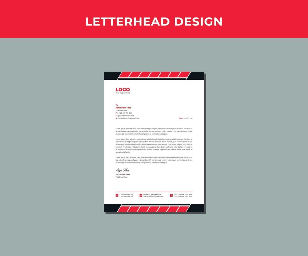 Professional Corporate letterhead Design Template. vector