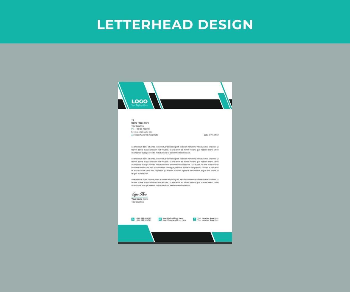 Professional Corporate letterhead Design Template. vector