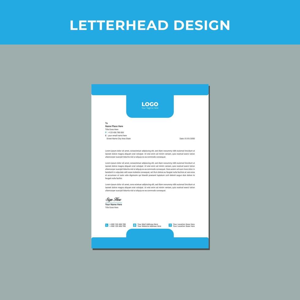 Professional Corporate letterhead Design Template. vector